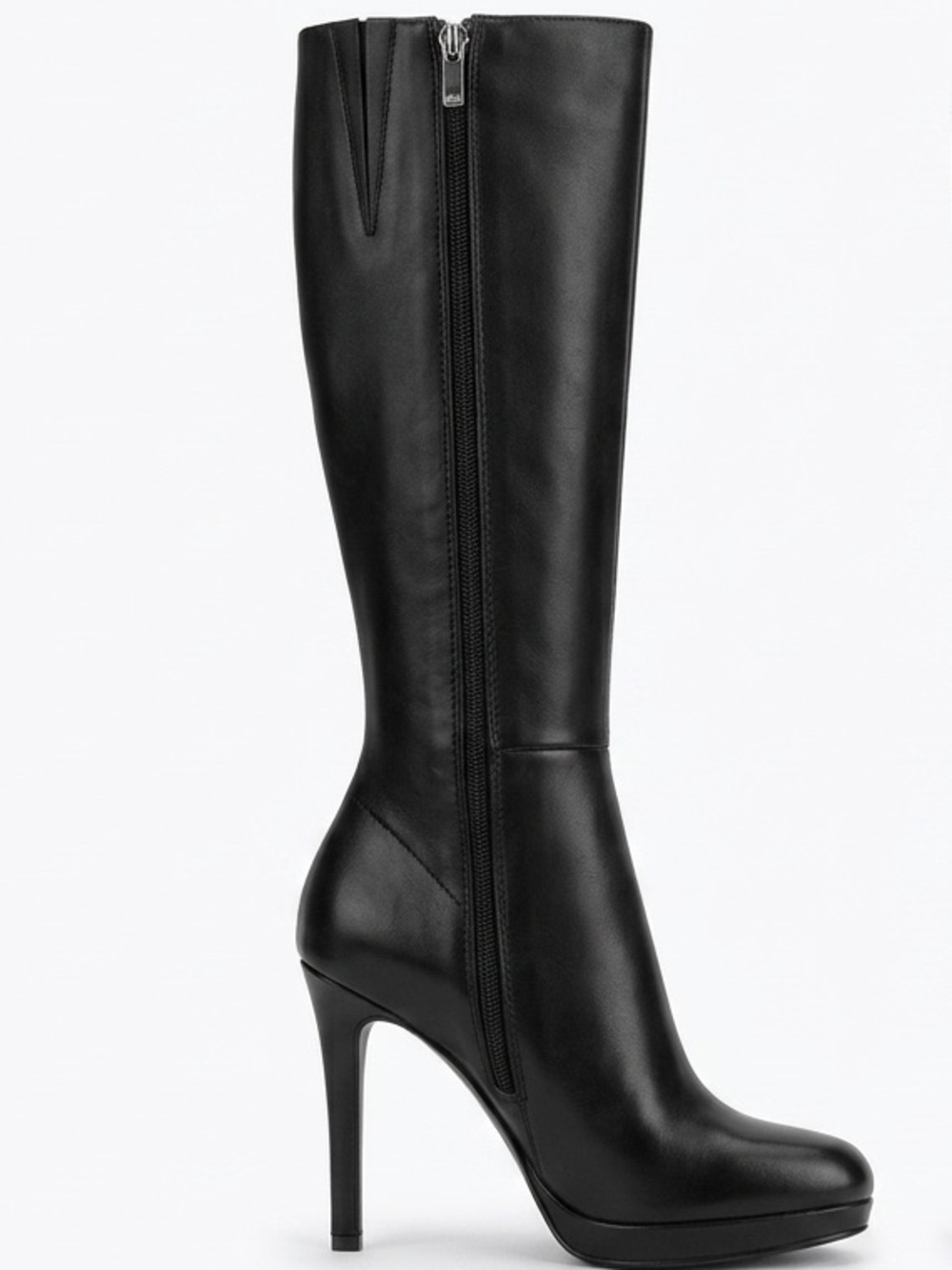 Nine West Black Leather Tall Stiletto Boots